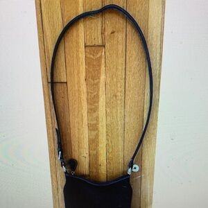 The Sak Black Crochet Knit Boho Style Hand Crochet Shoulder Bag Purse